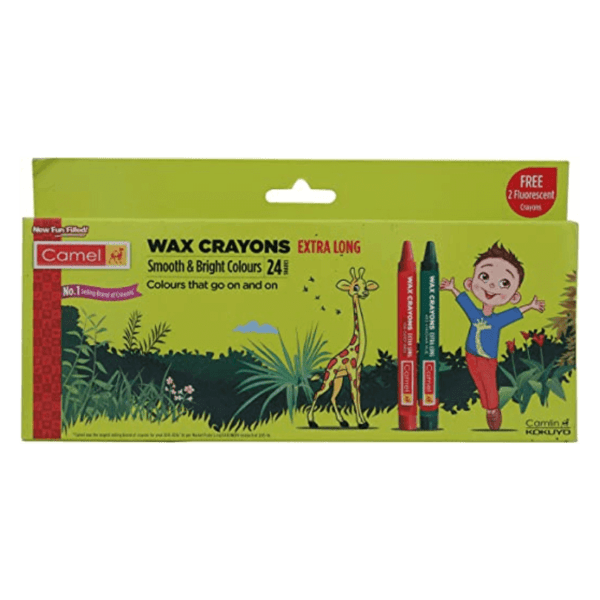 Camel Extra Long Wax Crayons - 24 Shades