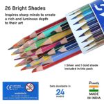 DOMS 24 Colour Pencil Round Tin Pack open