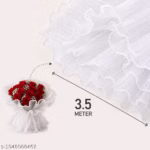 Korean Style White Pearl Lace Organza Ribbon Roll for Flower Bouquet Wrapping & DIY Crafts (3.5 Meter) - Image 4