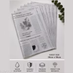 Grey Black Floral Newspaper Wrapping Sheets | 10 Pcs | 58x58 cm | Bouquet, Gift & Flower Wrapping Paper - Image 2