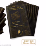 Premium Black Newspaper Wrapping Paper with Gold Print | 10 Sheets | 58x58 cm | Bouquet & Gift Wrapping - Image 2