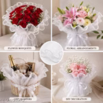 Korean Style White Pearl Lace Organza Ribbon Roll for Flower Bouquet Wrapping & DIY Crafts (3.5 Meter) - Image 3